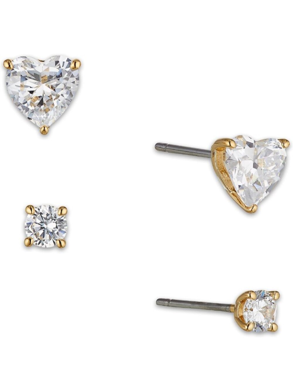 Elegant Heart Stud Earrings, 18K Gold Plated, Perfect for Gift or Everyday Wear